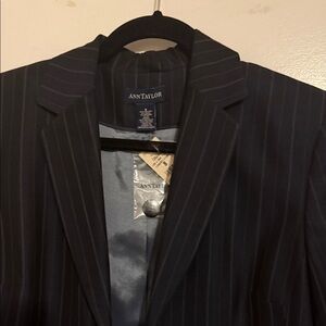 Ann Taylor Charcoal Pinstripe Blazer